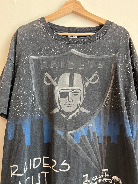 1992 Raiders Night Games Starter Rare AOP Tee (XL)