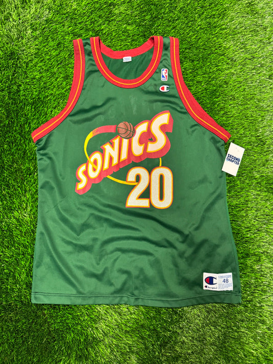 90s Seattle SuperSonics Gary Payton #20 Vintage Champion NBA Jersey (L)