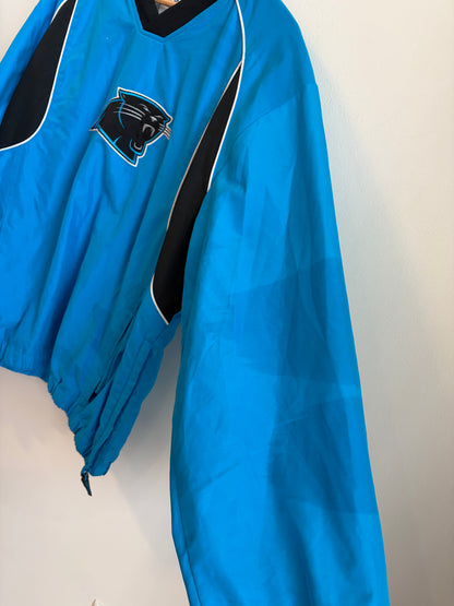 2008 Carolina Panthers NFL Blue Embroidered Cat Windbreaker (M)