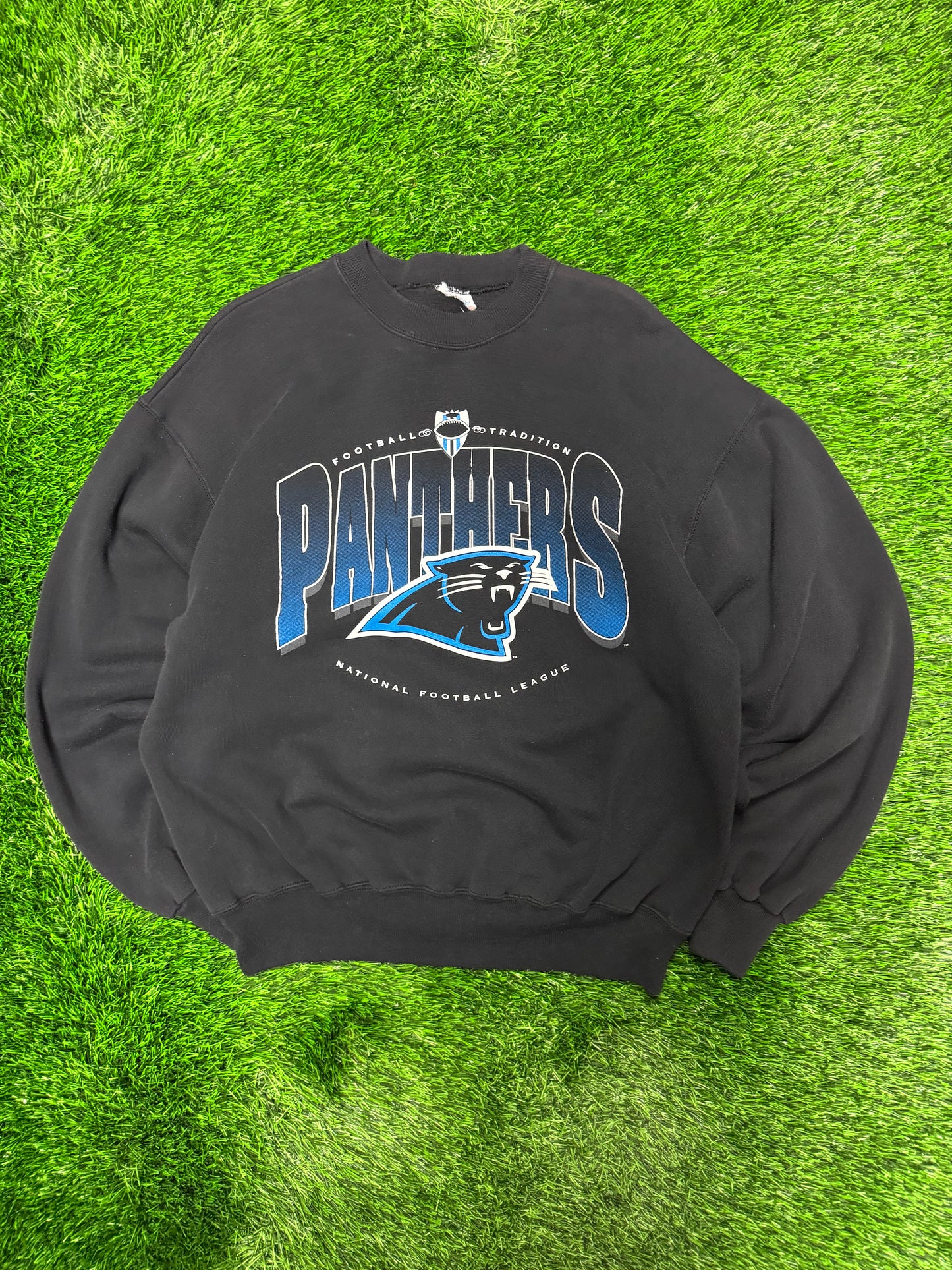 90s Carolina Panthers Spell Out Vintage Crewneck (L)