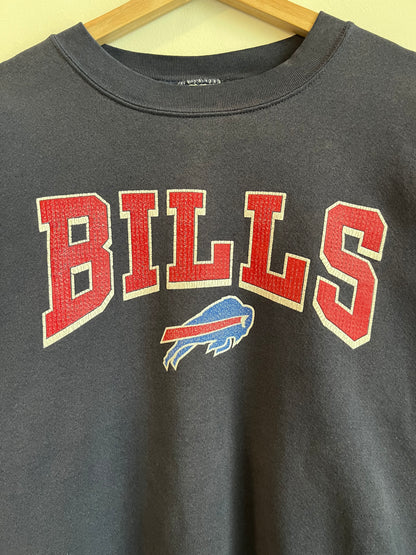 1990s Buffalo Bills Spell Out Faded Navy Crewneck (L)