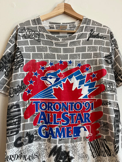 1991 Toronto Blue Jays All Star Game Vintage MLB AOP Tee (L)