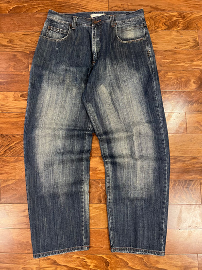 00s Royal Blue Washed Baggy Jeans (38x32)