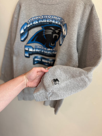1996 Carolina Panthers NFC West Champions Grey Starter Crewneck (M)