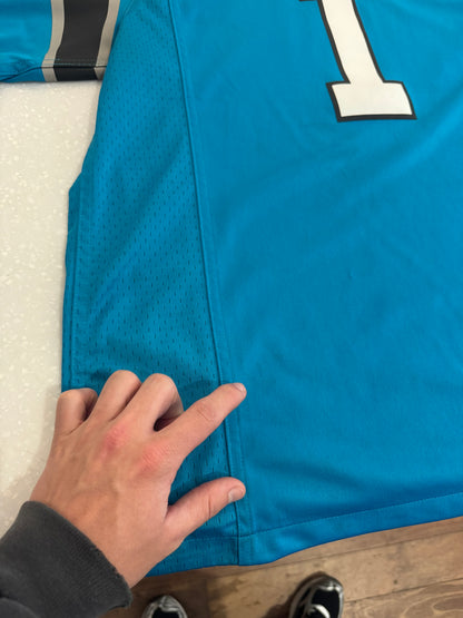 2016 Carolina Panthers Cam Newton Electric Blue Jersey (L)