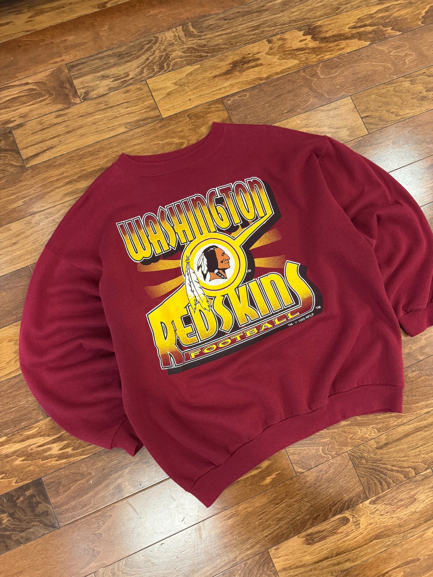 1995 Washington Redskins Vintage Spell Out Crewneck (XXL)