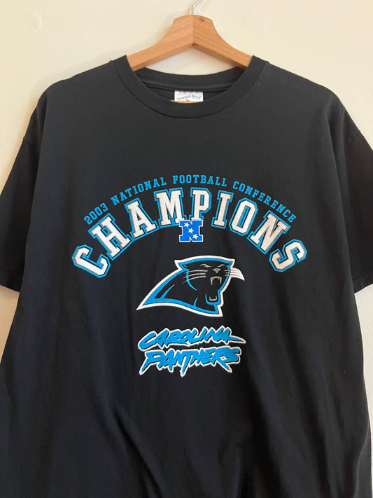 2003 Carolina Panthers NFL Conference Champions Tennessee River Black Tee (L)