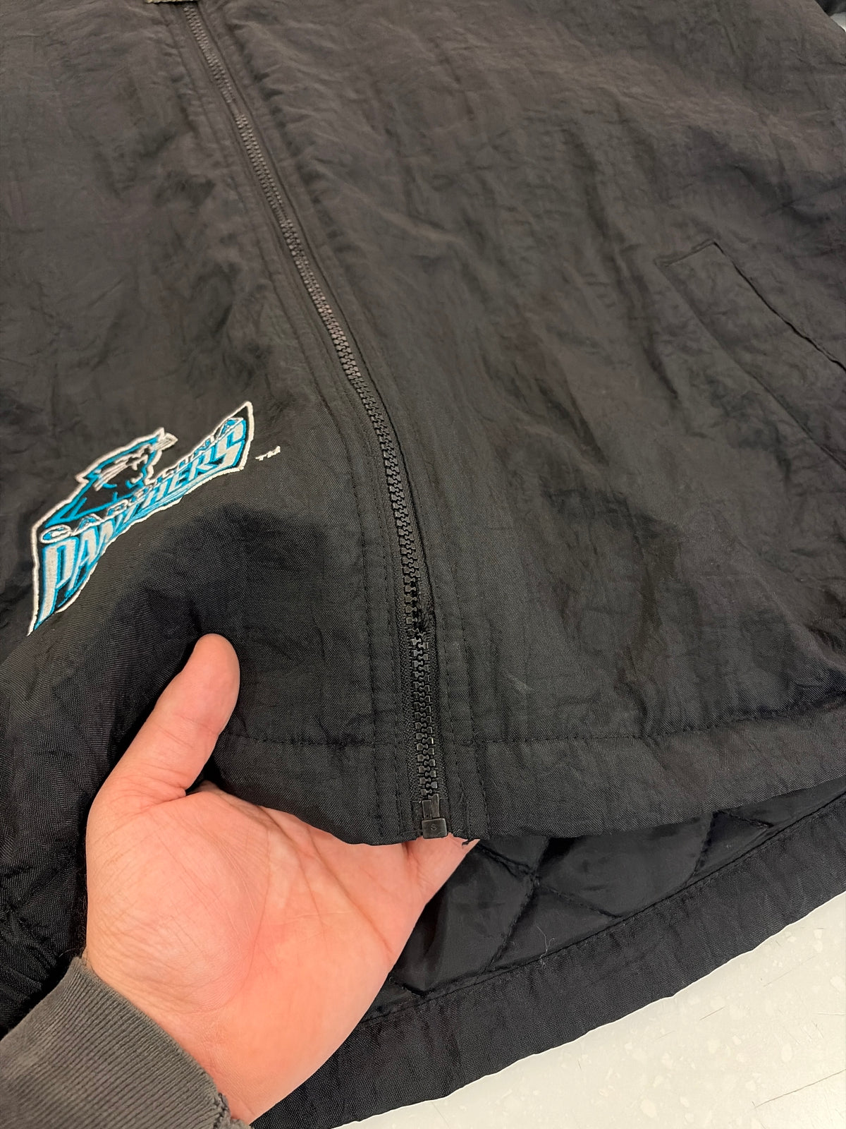 90s Carolina Panthers Starter Pro Line Puffer Jacket (L) (Zipper Flaw)