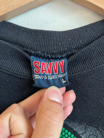 90s Notre Dame Savvy Big Graphic Crewneck (L)
