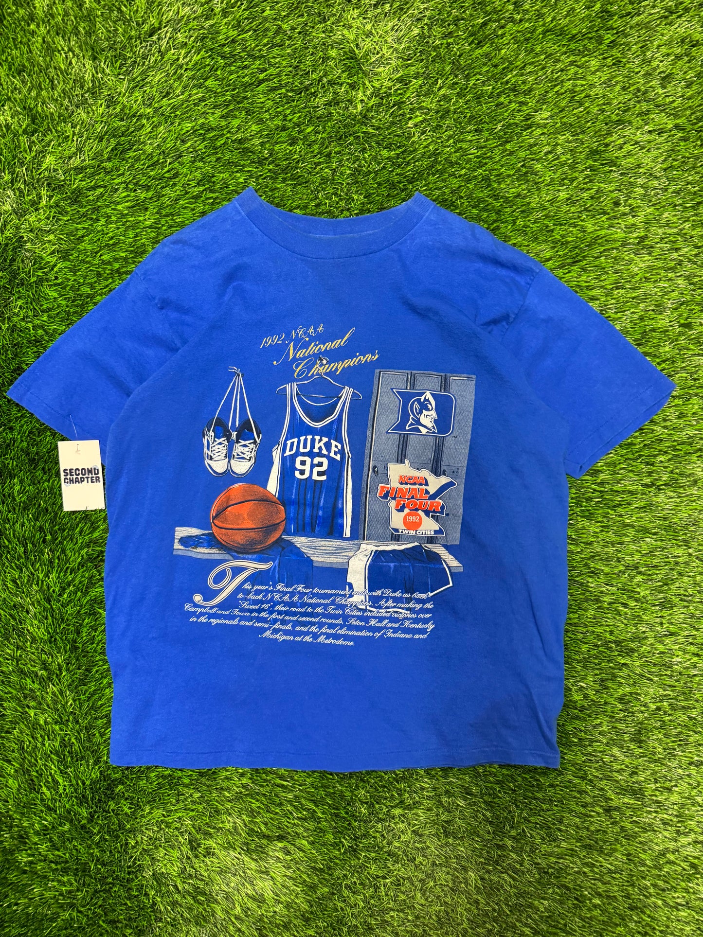 1992 Duke University Vintage NCAA Final Four Nutmeg Locker Tee (XL)
