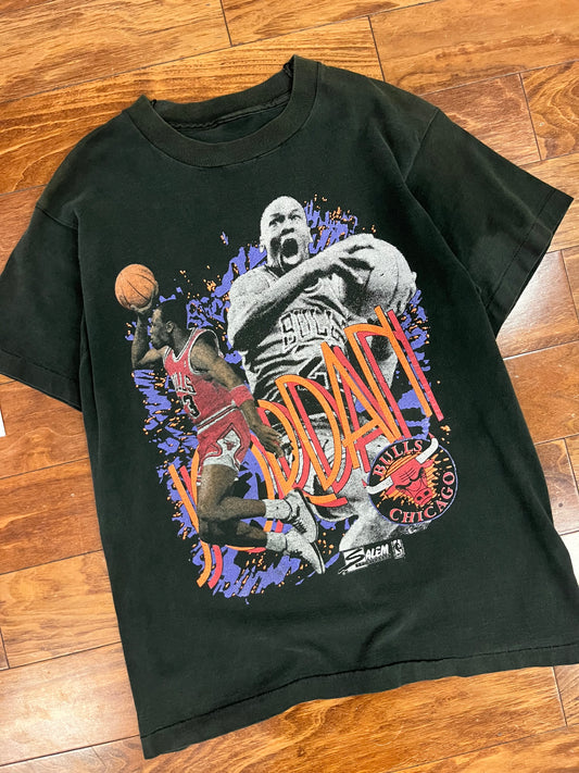 90s Chicago Bulls Michael Jordan Dunk Salem Vintage Graphic Tee (M)