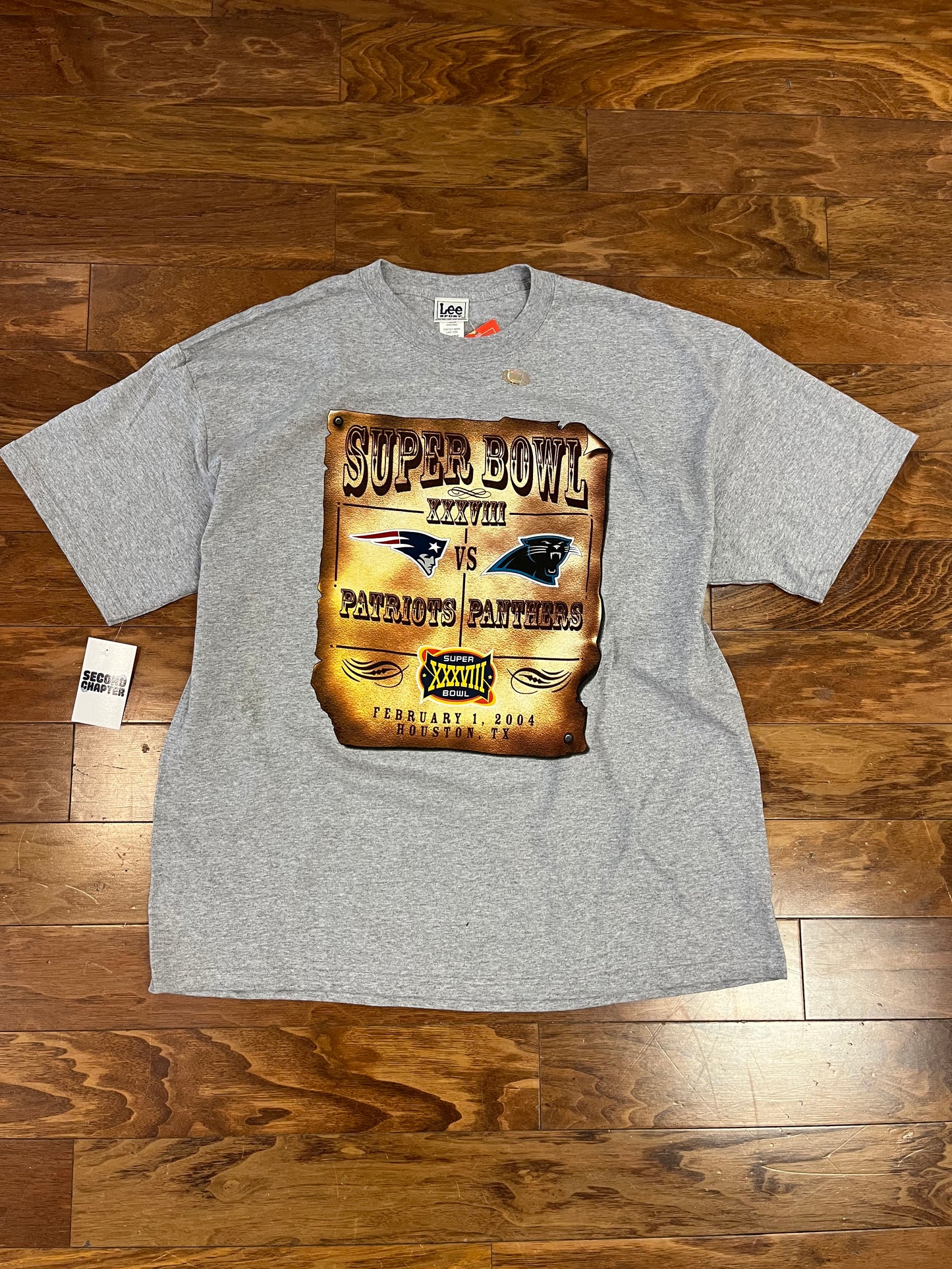 2004 Patriots v Panthers Deadstock Grey Tee (XXL)