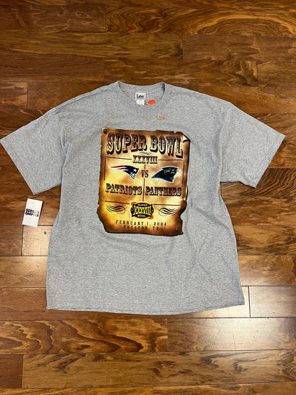 2004 Patriots v Panthers Deadstock Grey Tee (XXL)