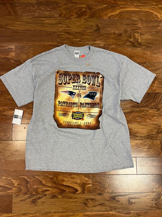 2004 Patriots v Panthers Deadstock Grey Tee (XXL)