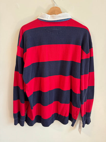 1990s Land's End Rugby Quarter Button Long Sleeve (L)