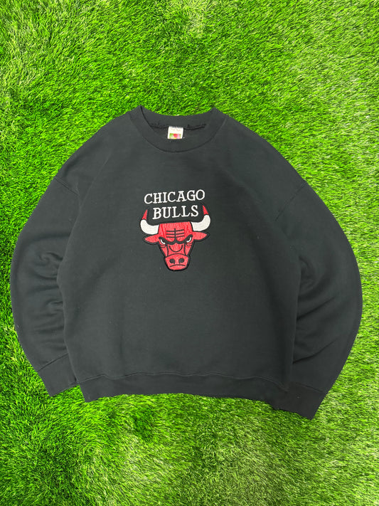 90s Chicago Bulls Essentials Vintage Embroidered Crewneck (L)