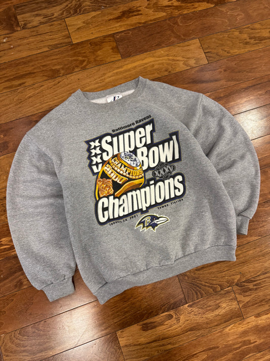 2001 Baltimore Ravens Super Bowl Crewneck (L)