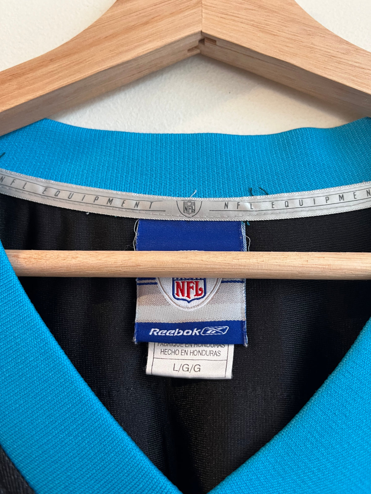 00s Carolina Panthers Deshaun Foster Home Reebok Jersey (L)