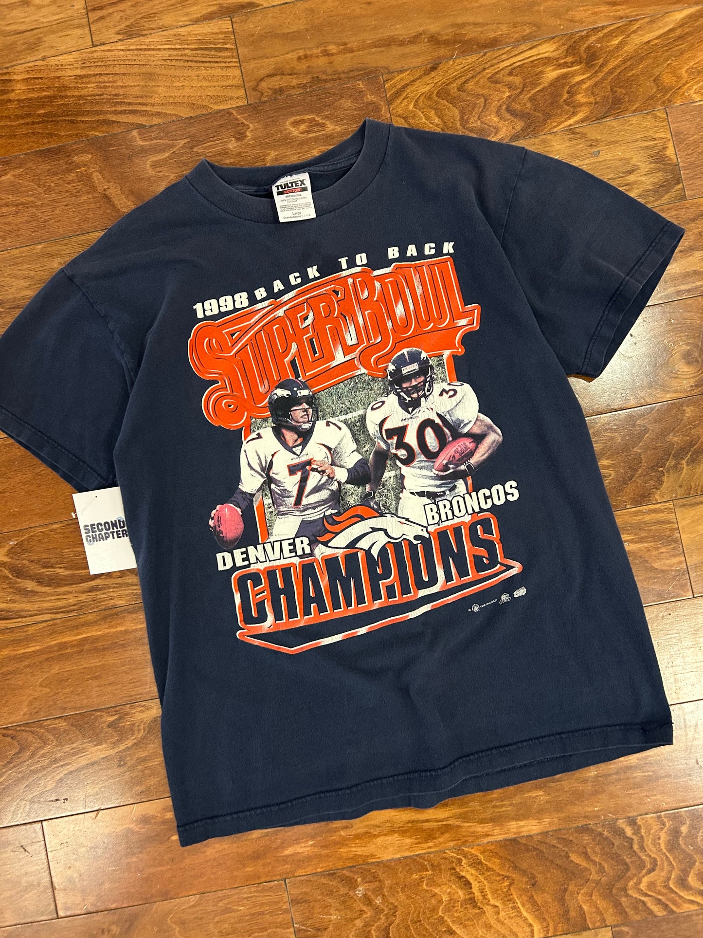 1999 Denver Broncos Back To Back SB Tee (L)