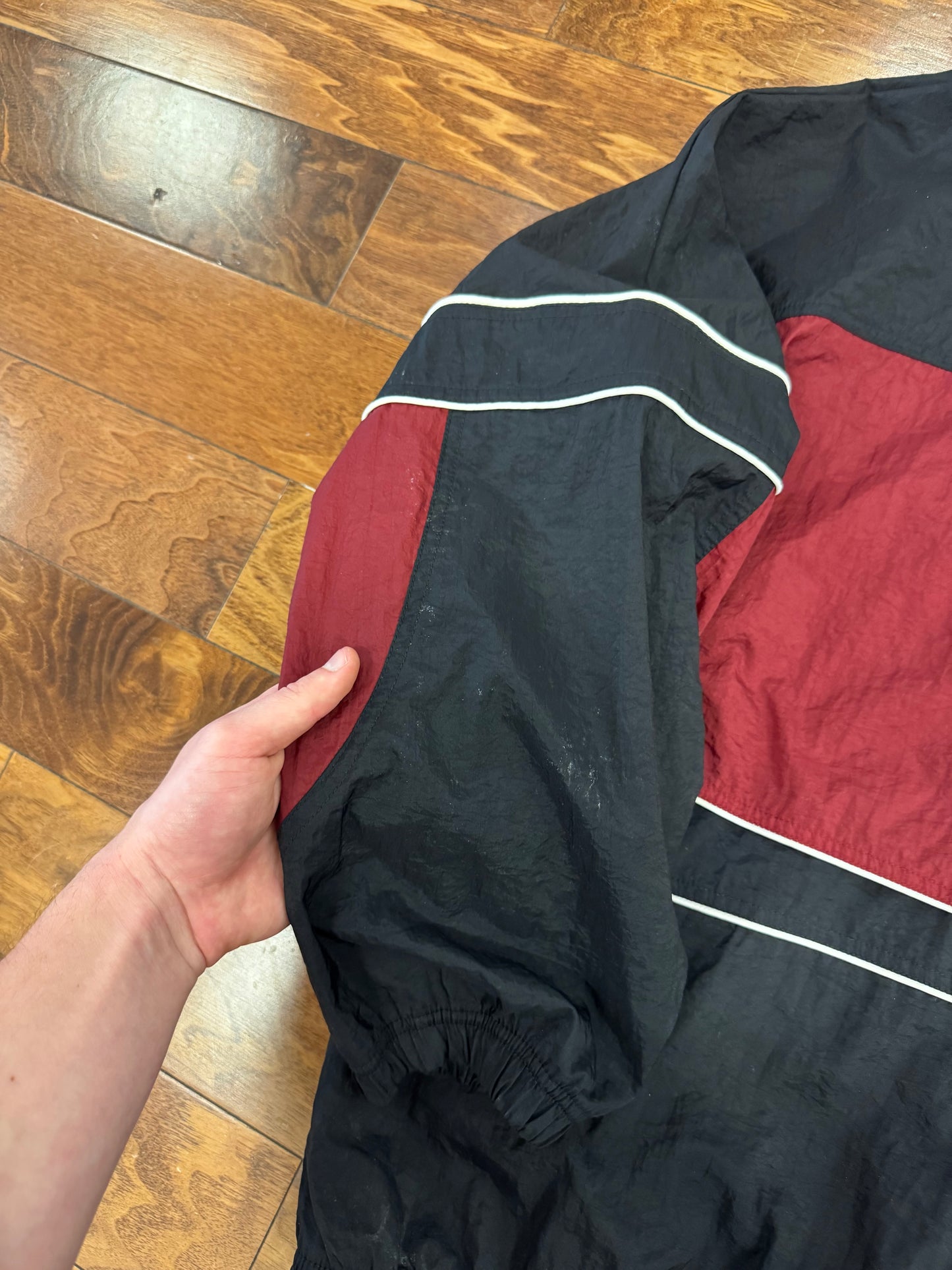 90s Nike Burgundy & Black Windbreaker (XL)