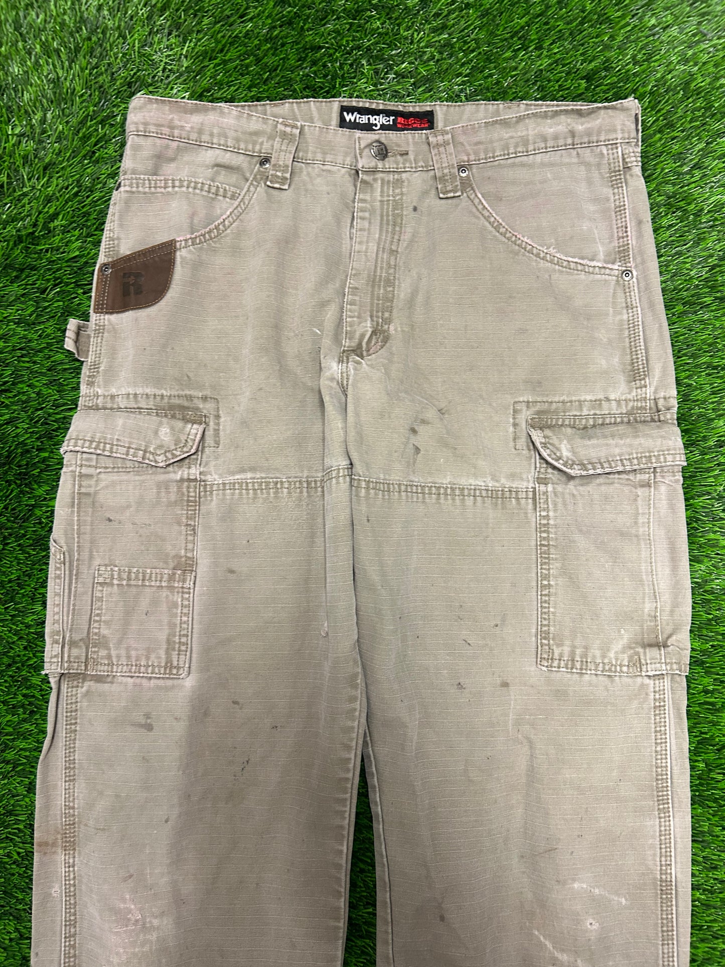 00s Wrangler Riggs Tan Workwear Pants (34 x 32)