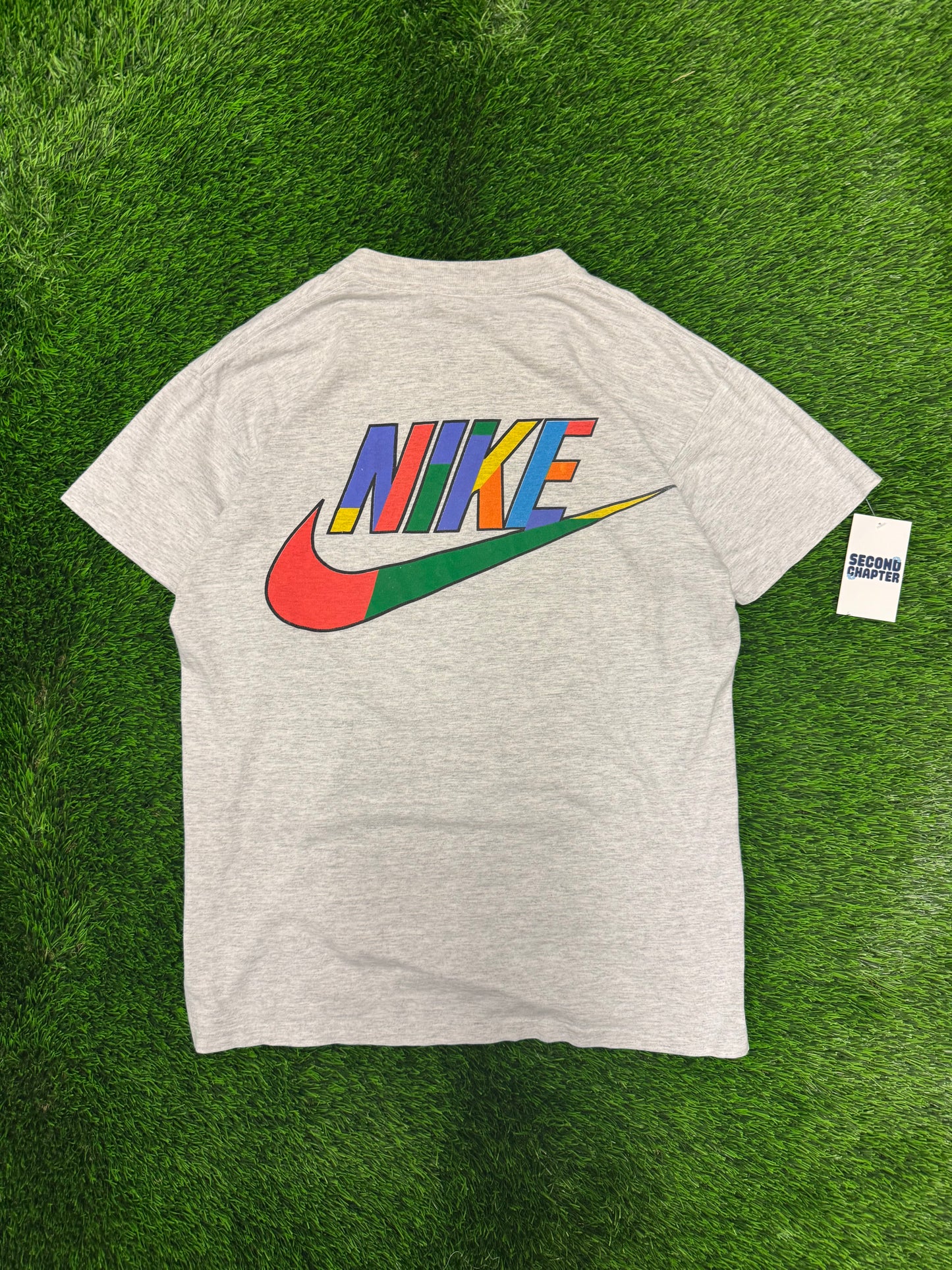 90s Nike Air Vintage Multi-Color Big Check Tee (L)