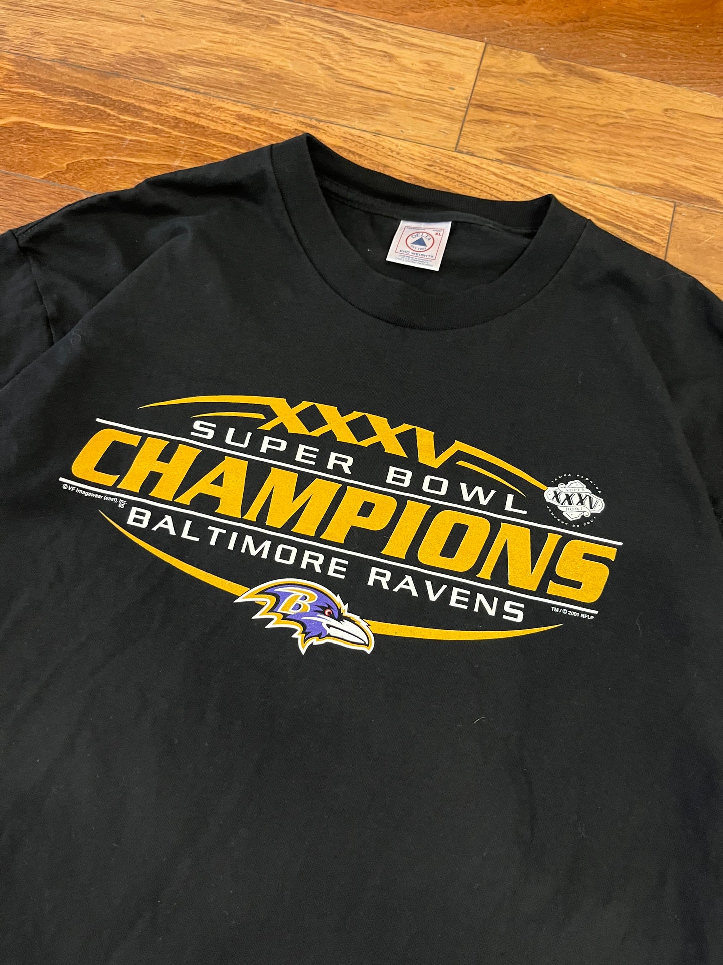 2001 Baltimore Ravens Super Bowl Tee (XL)