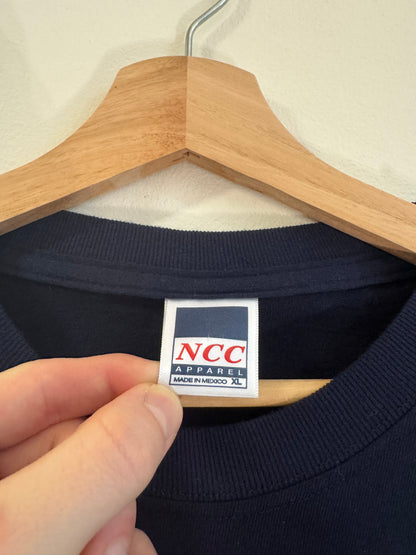 90s Notre Dame Rare NCC Apparel Flame Helmet Long Sleeve Shirt (XL)