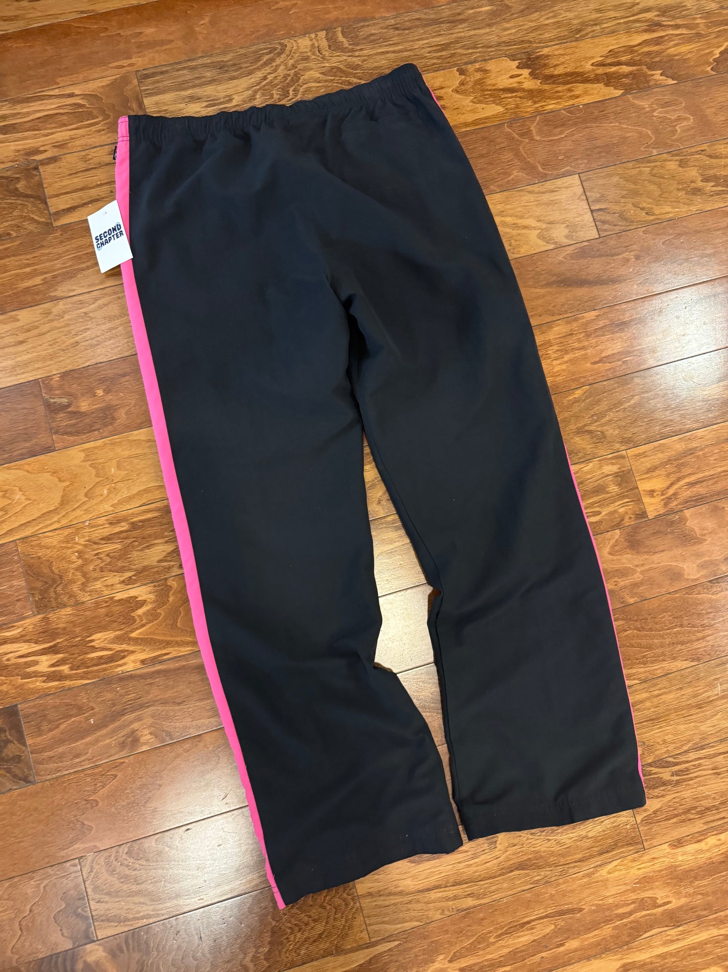 00s Reebok Black/Pink Track Pants (L)