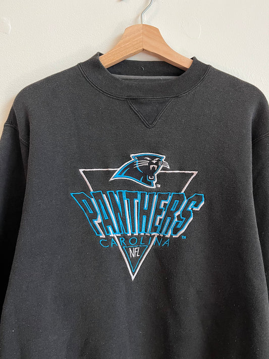 90s Carolina Panthers Logo 7 Embroidered Crewneck (M)