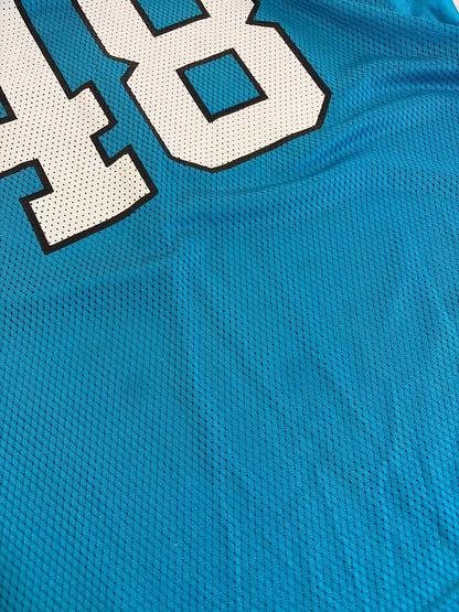 00s Carolina Panthers Stephen Davis Blue Reebok Jersey (XL)