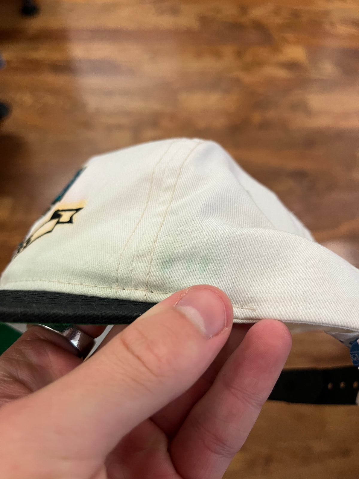 90s Carolina Panthers Spell Out White/Black Hat (OS)