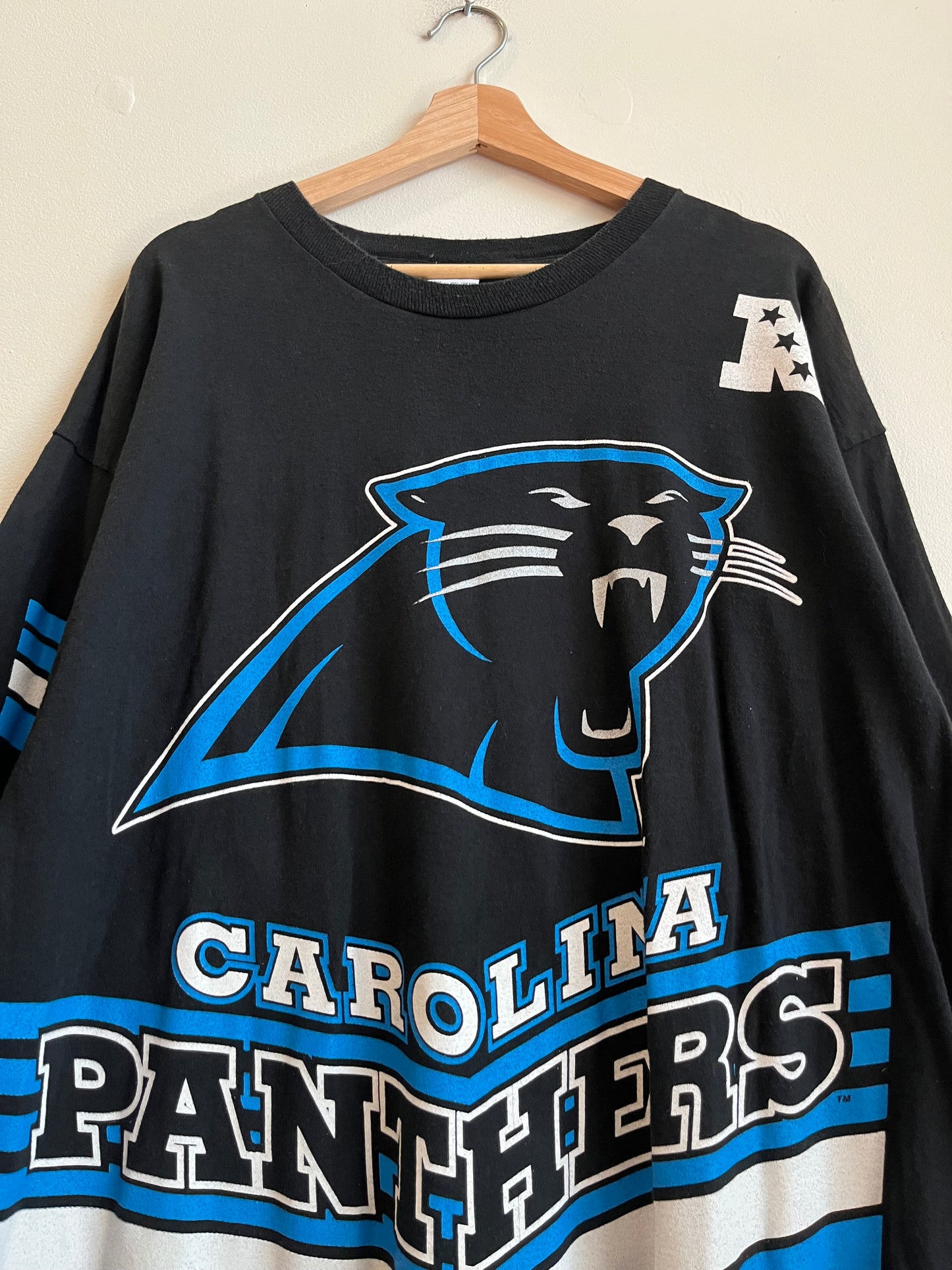1995 Carolina Panthers Black Salem AOP Tee (XXL)