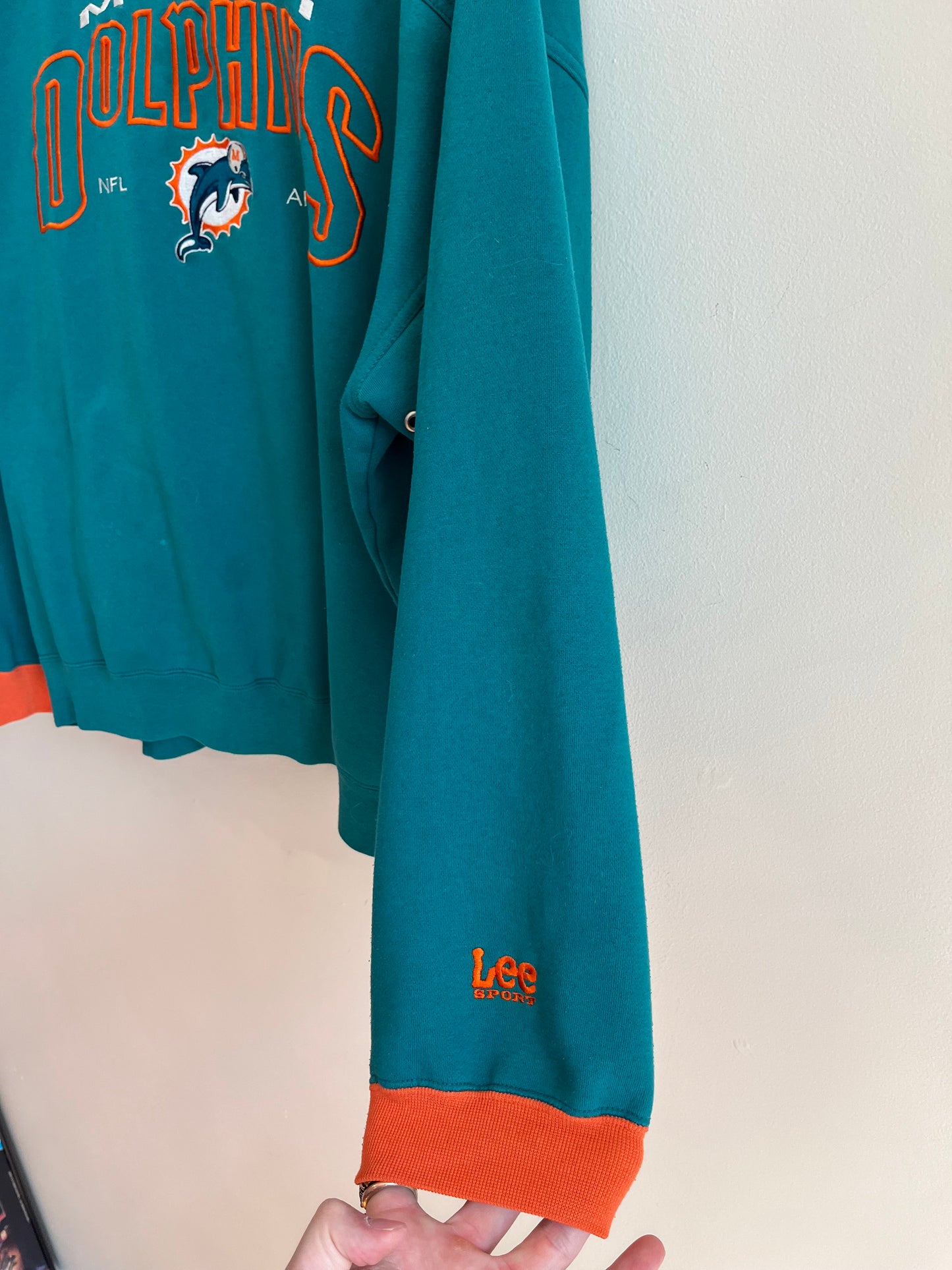 90s Miami Dolphins Embroidered Lee Sports Crewneck (XL)