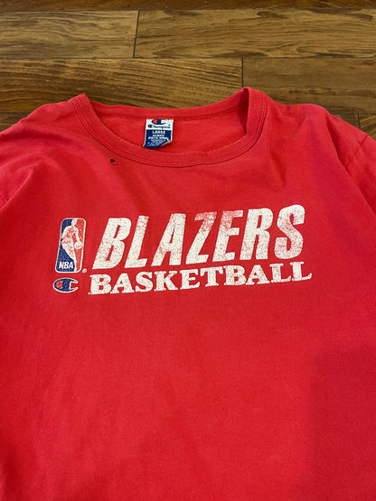 90s Portland Trail Blazers Champion Spell Out Vintage Tee (L)