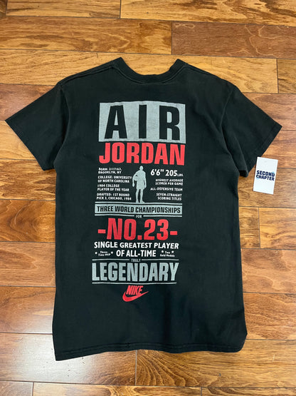 90s Nike Air Jordan "Single Greatest Player Of All Time" Vintage Stats Tee (M)