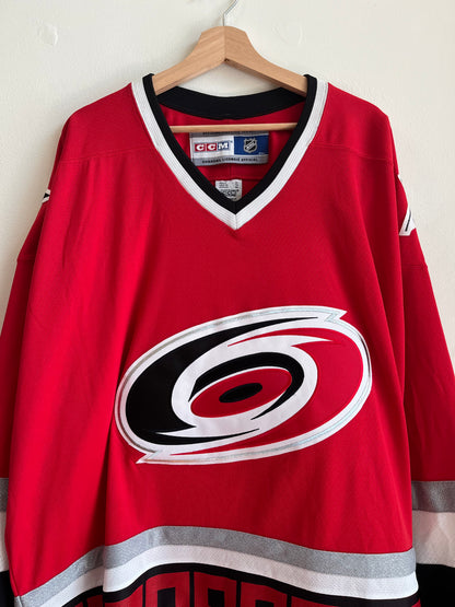 00s Carolina Hurricanes Logo CCM Ice Hockey NHL Jersey (XL)