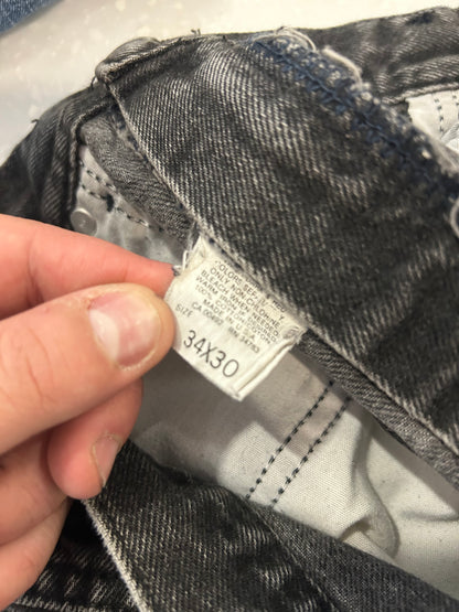 90s Lee Faded Black Painter Shorts (32)