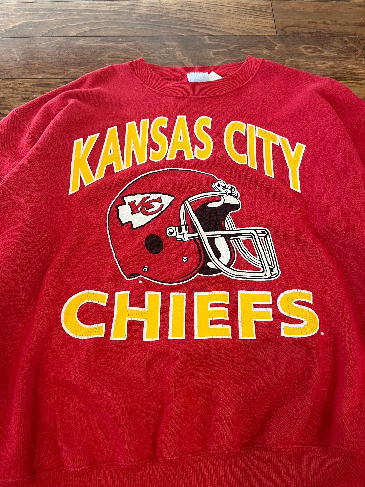 90s Kansas City Chiefs Helmet Crewneck (L)