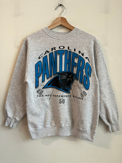 90s Carolina Panthers Grey Yard Line Crewneck (M)