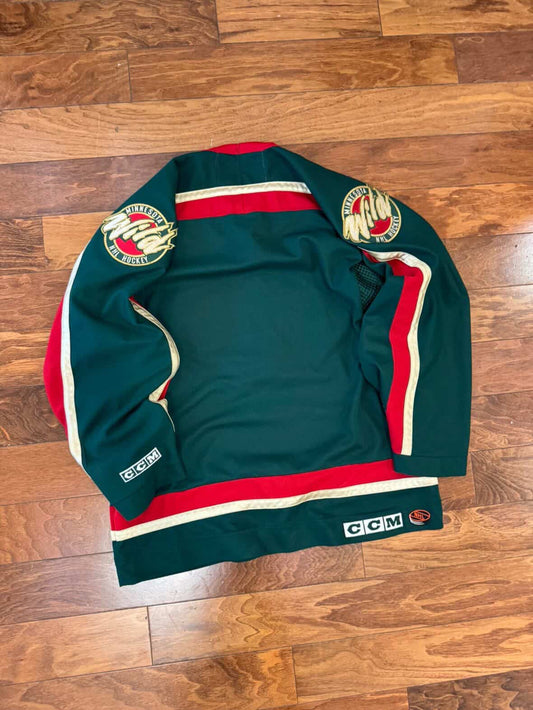 00s Minnesota Wild CCM Stitched Vintage NHL Green Hockey Jersey (L)