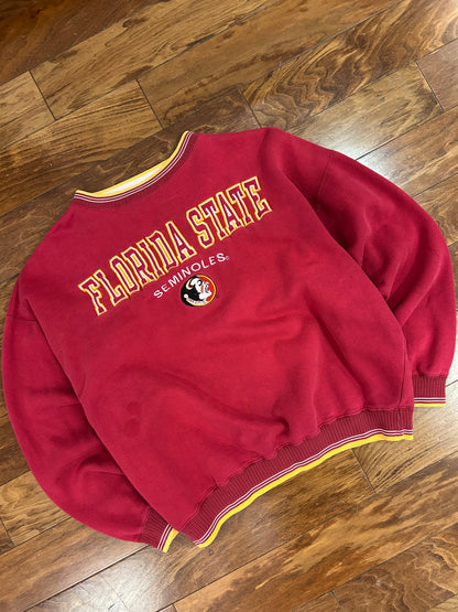 90s Florida State University (FSU) Embroidered Boxy Crewneck (L)