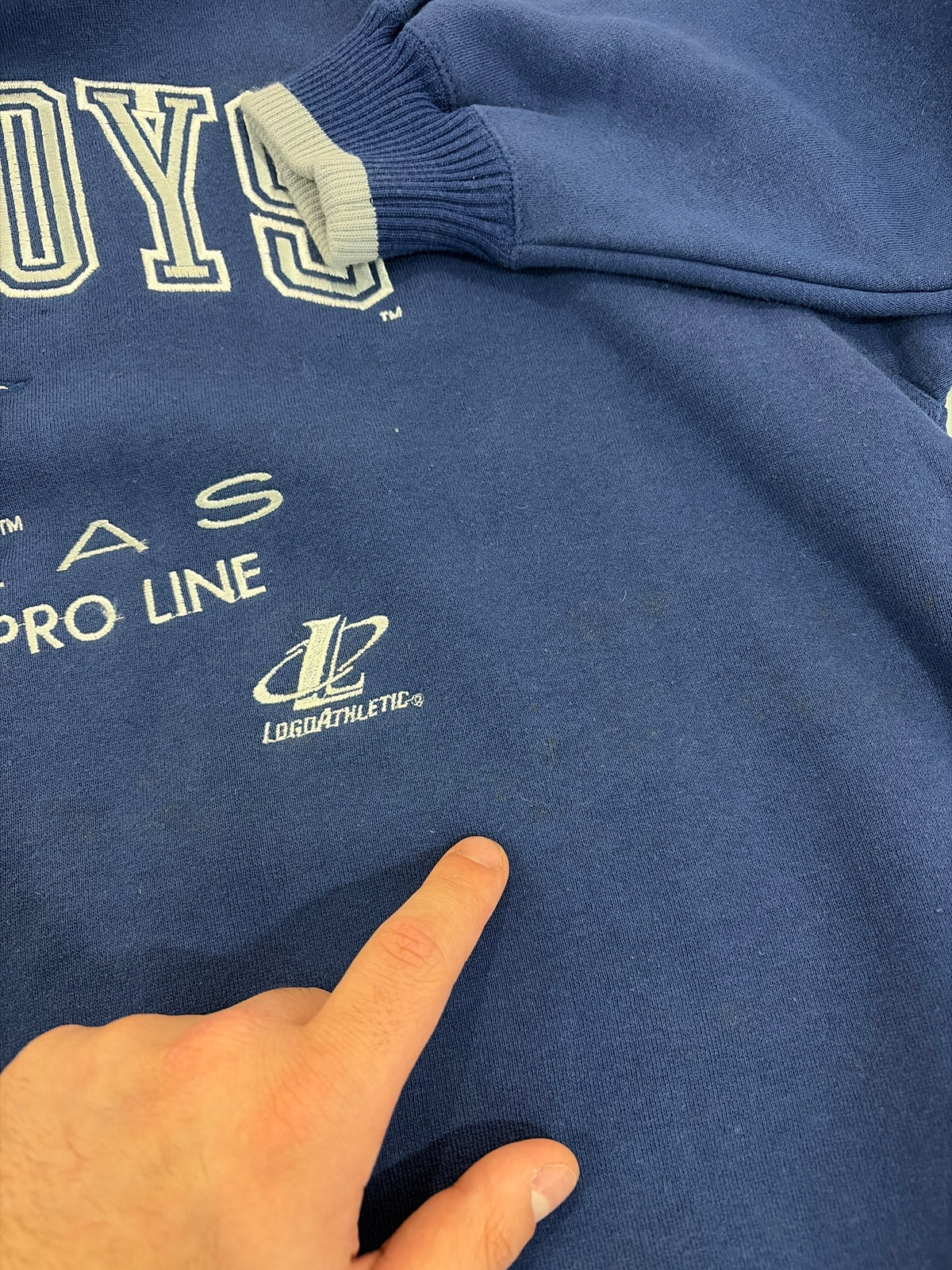 90s Dallas Cowboys Logo Athletic Embroidered Pro Line Crewneck (XL)