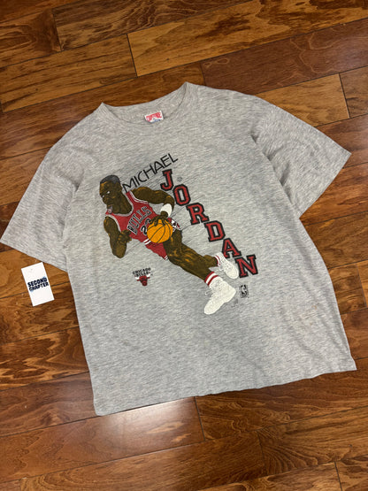 1986 Michael Jordan Bulls Caricature Rare Graphic Tee (XL)