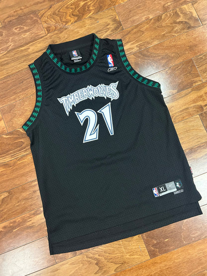 00s Timberwolves Kevin Garnett Reebok NBA Jersey (Youth XL)