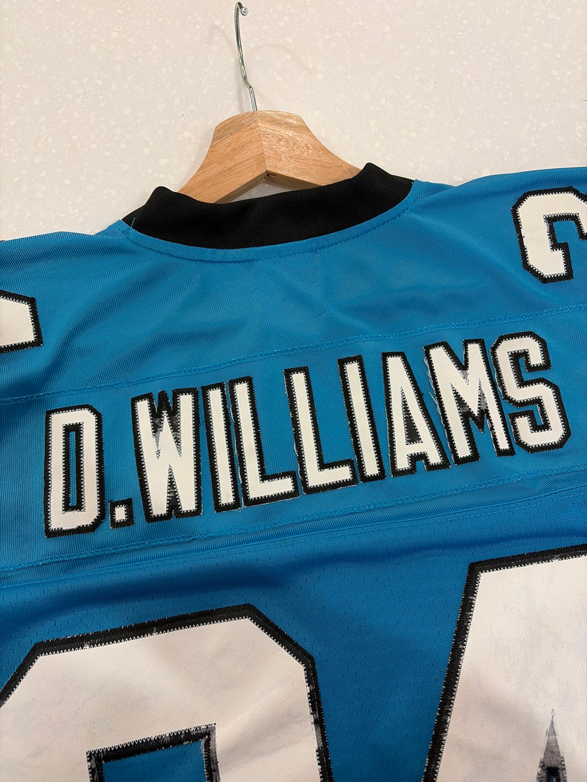 00s Carolina Panthers DeAngelo Williams Blue Stitched Flawed Jersey (XL)