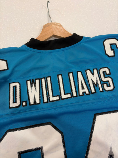 00s Carolina Panthers DeAngelo Williams Blue Stitched Flawed Jersey (XL)