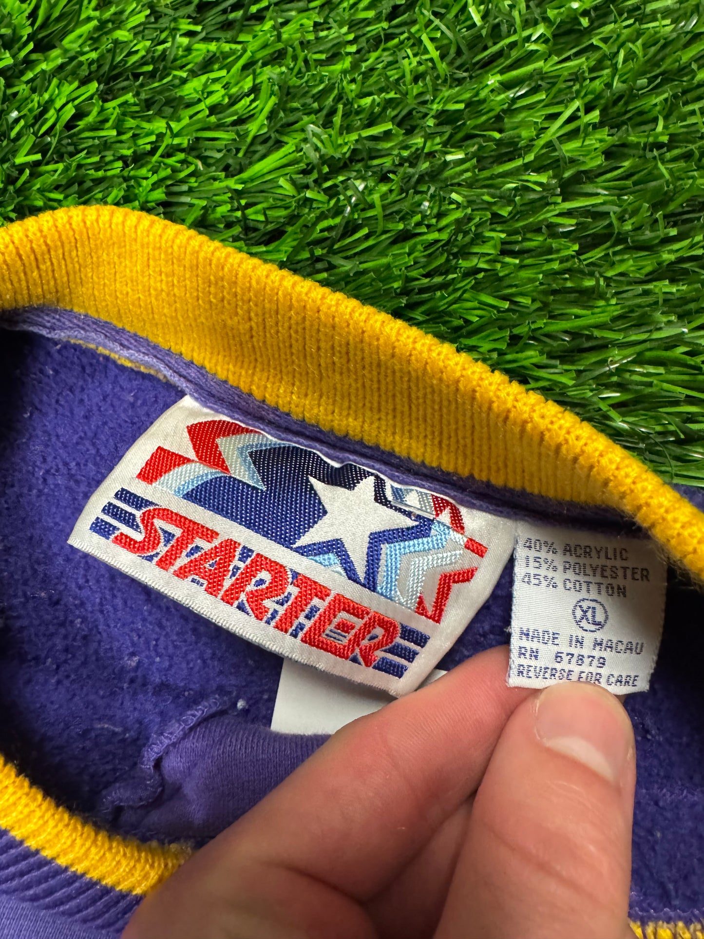 90s Utah Jazz Starter Purple Rare Starter Vintage Crewneck (XL)