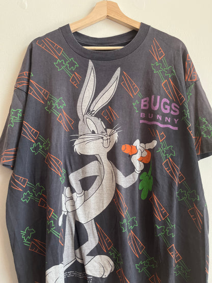 1990s Bugs Bunny Carrots Looney Tunes AOP Tee (XL)