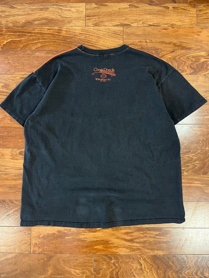 2002 Harley Davidson Orange & Black Tee (XL)